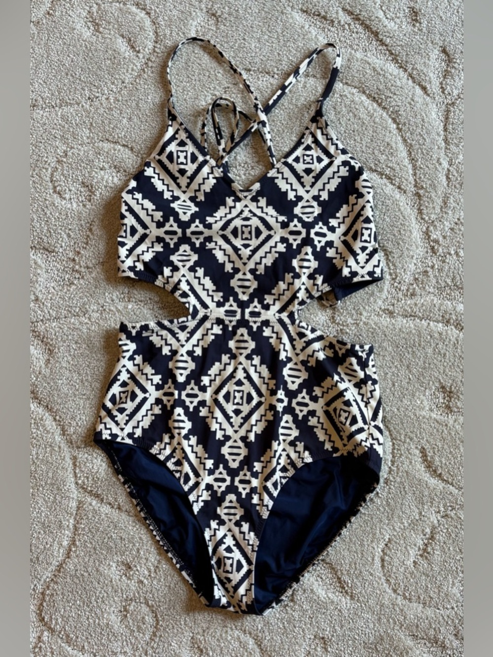 Tory Burch Geometric Cutout One-Piece Swimsuit